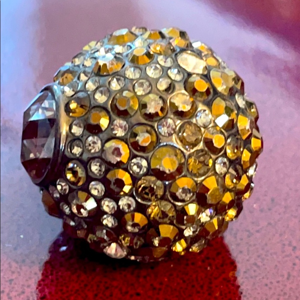 Betsy Johnson Rhinestone Metal Bedazzled Ring